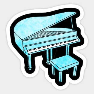 Blue Piano Sticker